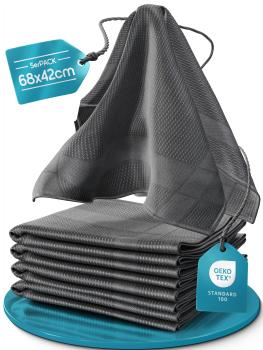 Microfaser Geschirrtücher grau 5 Stueck Set 1